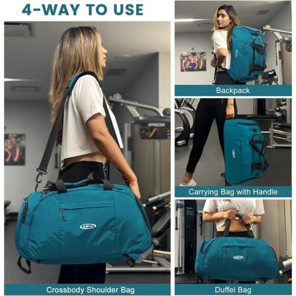 40L 3-Way Duffle Bag Backpack Gym Bag for Men Women Sports Duffel Bag - Picture 3 of 6